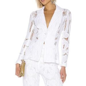 ALEXIS Durham White Lace One Button Jacket Blazer Size XS